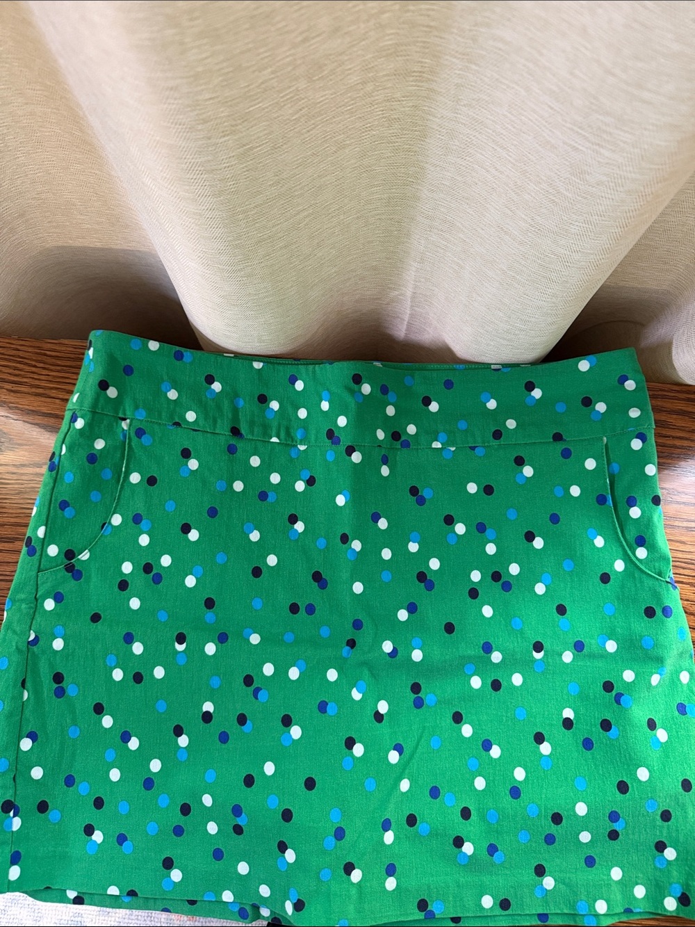 Green Polka Dot Skort